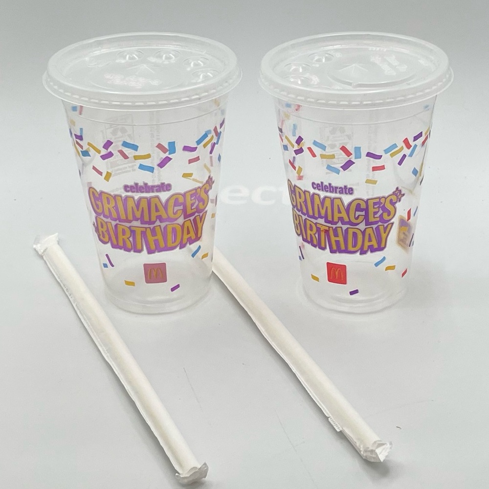 McDonald’s Grimace Birthday Packaging. 2 cups, 2 small bags, 2 large bags - Picture 7 of 12